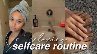 LUXURIOUS RELAXING SELF CARE/ PAMPER ROUTINE | SHOWER , BUBBLE BATH, HAIR TREATMENT + SKIN CARE