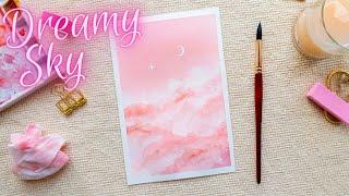 Dreamy Pastel Clouds Watercolor Tutorial | Step-By-Step Watercolour For Beginners