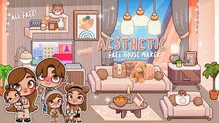 AVATAR WORLD AESTHETIC FAMILY🪴FREE HOUSE MAKER USING ALL FREE ITEMS|IN AVATAR WORLD| PAZU GAME