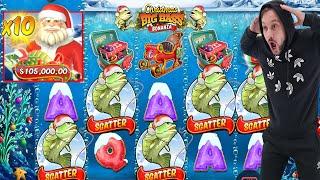 CHRISTMAS BIG BASS BONANZA: I GOT AGAIN 5 SCATTERS BONUS BUY 20 FREE SPINS x10 MULTIPLIER CASINO WIN