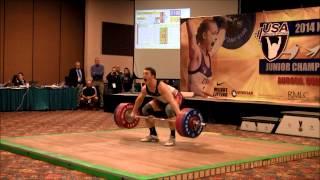 Ian Wilson 170kg snatch and 205kg Clean and Jerk at 2014 Junior Nationals