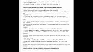 Passive Optical Network (PON) Equipment Market Growth 2013 - 2019