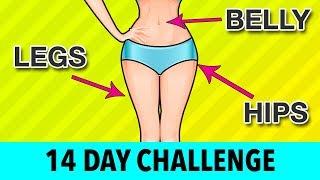 14-DAY Legs + Belly + Hips Challenge - Home Exercises