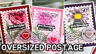 Oversized POSTAGE Cards with Waffle Flower