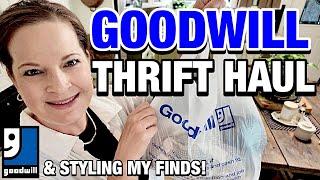 What a steal!! GOODWILL THRIFTING HAUL • STYLING MY THRIFT STORE SHOPPING FINDS • THRILLED THRIFTER