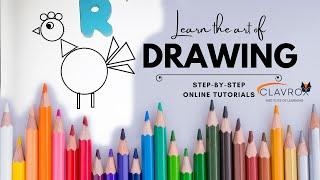 "Easy Drawing Tutorial for Kids | How to Draw a Rooster Using Basic Shapes"
