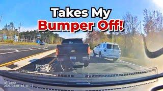 RECKLESS Driver Took My Bumper Off! Bad Drivers, Car Dashcam 754