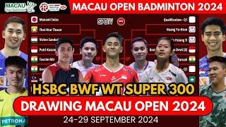 Drawing Macau Open 2024, 24-29 September 2024 | HSBC BWF World Tour Super 300