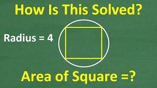 A circle with an inscribed square – can you find the area of the square?