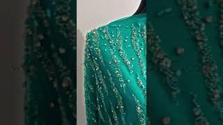 Turquoise handmade lace fabric