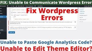 Unable to Communicate Back with Site | Something Went Wrong Wordpress | Wordpress Error