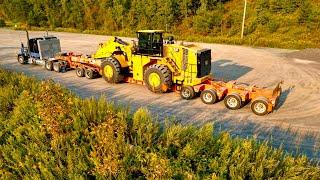 Hauling a brand new Cat 988 from the factory up to Canada