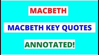 Macbeth: Macbeth Character Key Quotes Analysis In 60 Seconds! | GCSE English Exams Revision!