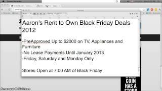 Aarons Rent to Own First Month Free Deal on TVs, Laptops and Appliances - Black Friday 2012