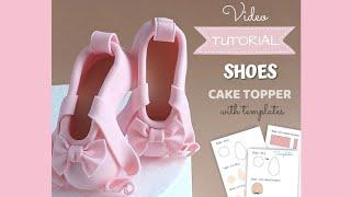 Fondant Ballerina shoes cake topper VIDEO Tutorial 🩰️