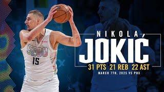 Jokic MAKES HISTORY! VIDEO GAME Triple Double (31/21/22) The NEVER SEEN in the NBA!