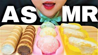 ASMR BASKINROBBINS 배스킨라빈스 아이스크림 모찌 바나나킥 ICE CREAM ROLL ICE BUBBLE MOCHI 먹방 MUKBANG EATING NO TALKING