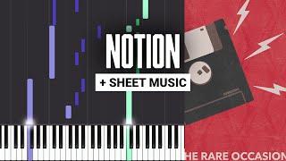 Notion - The Rare Occasions - Piano Tutorial - Sheet Music & MIDI