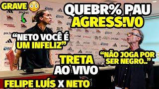 A ACUSAÇÃO CRlMINOSA DE NET0 PRA CIMA DE FILIPE LUIS QUE DEZ O PAU QUEBRAR NA COLETIVA AO VIVO