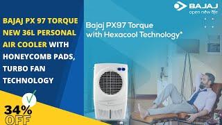  Bajaj PX 97 Torque New 36L Personal Air Cooler with Honeycomb Pads|Turbo Fan Technology | Cooler |