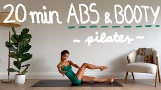 20MIN abs & booty pilates workout // toning with no equipment | LIDIAVMERA