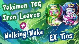 Pokémon TCG Twilight Masquerade Opening - Walking Wake & Iron Leaves EX Tins