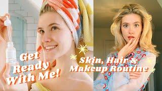 GET READY WITH ME | Skin, Hair & Makeup 