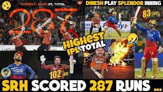 SRH Scored 287 Highest Total in IPL  Travis Head Century  SRH vs RCB Highlights  InCrico