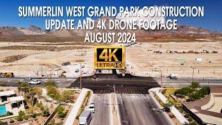 Summerlin West Grand Park Construction Update And 4K Drone Footage August 2024