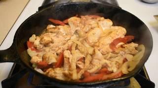 Grilling Chicken Breast Fajitas in a Cast Iron Skillet for a Torta!