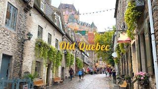 [4K] Beautiful Autumn Vibes in Old Quebec City Dinner at  Cochon Dingue | Oct. 2024