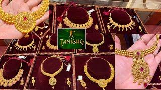 Tanishq Latest 22k Necklace Set Designs with Price/Gold Necklace Designs/God Earring/Bangalore/Deeya