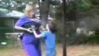 Woman Stuck In A Tire Swing