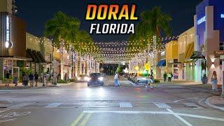 Driving Through Doral Florida At NIGHT