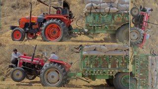 Massey 241 VS Kubota Mu4501 With Loaded Trolley !! In Sand Dunes ||