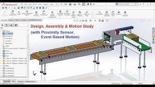 Automatic up stacker conveyor system design assembly and motion study tutorial in solidworks