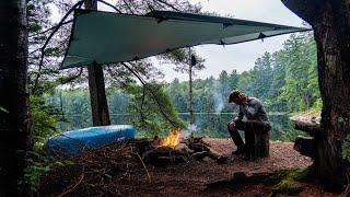 Solo Camping and Cooking in the Backcountry during a Rainstorm