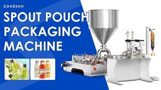 ZONESUN ZS-GTSP2 Semi Automatic Spout Pouch Liquid Filling Capping Machine