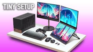 COMPACT PORTABLE PRODUCTIVITY GAMING PC DESK SETUP  - Palit RTX 4080 SUPER Infinity 3 OC SFF READY