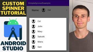 Spinner Example Android Studio Tutorial - Custom Spinner Adapter