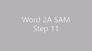 Word 2A SAM Project