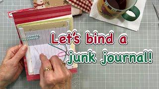 Making Another Christmas Junk Journal | Easy Binding + Embellishments & Closure