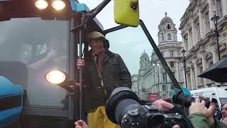 Nigel Farage with invading tractors