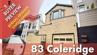 Buyer Preview: 83 Coleridge, San Francisco, Bernal Heights - 4K