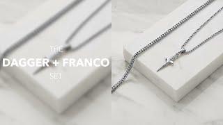 Silver Dagger and Franco Chain Pendant Necklace - Best Gift For Him Jewelry Review LUGUS JEWELRY