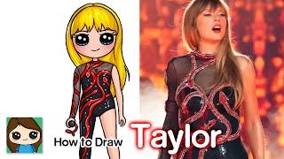 How to Draw Taylor Swift | Reputation Concert Snake Outfit