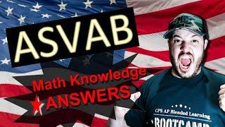 ASVAB AFQT Practice Test: Math Knowledge first 5 questions and answers