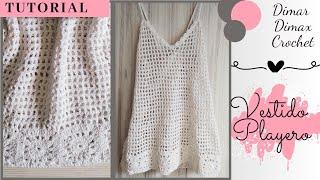 Vestido PLAYERO/ Salida de PLAYA a CROCHET. Tutorial PASO A PASO. Fácil y Rápido