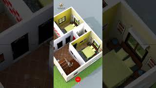 2 bedroom house plan | 500 sqft | house design under 10 lakhs #homeplans #home #3dhomeplan