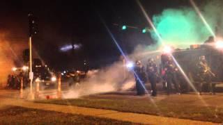 Ferguson, MO Police use tear gas on protestors